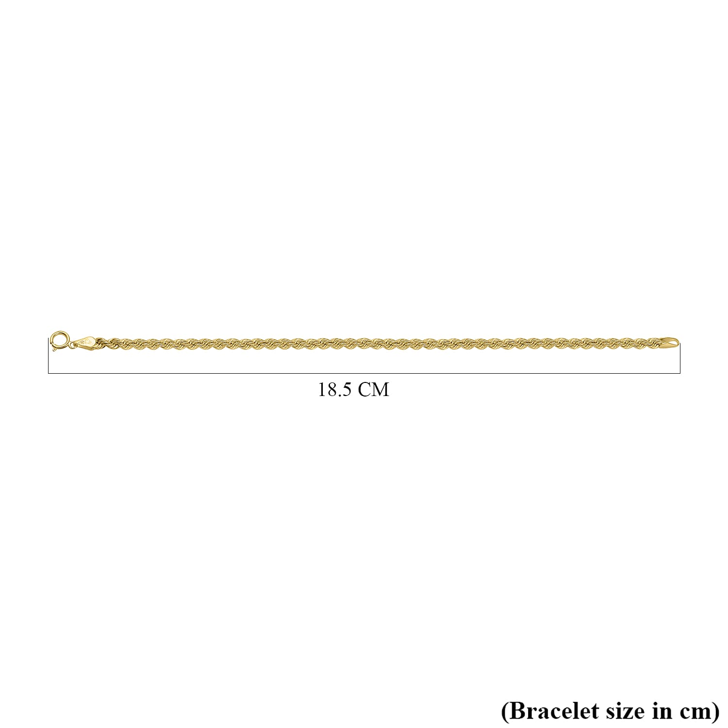 Hatton Garden Closeout - 9K Yellow Gold Rope Bracelet (Size - 7.25)