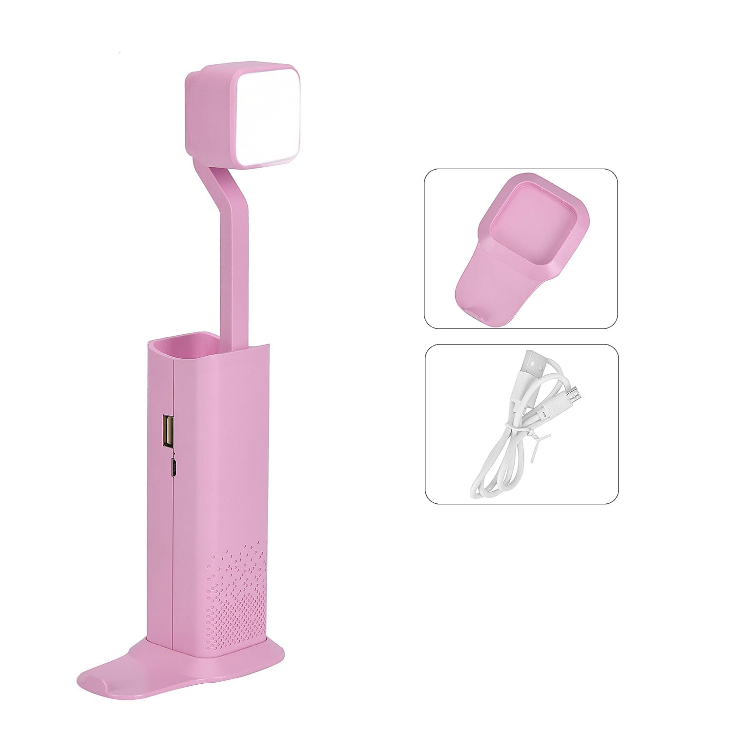 Multifunction Telescopic Table Lamp with 3 Brightness Settings - Pink