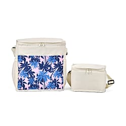 Set of 2 (5L-20L) Floral printed Picnic Cooling Bag - Beige