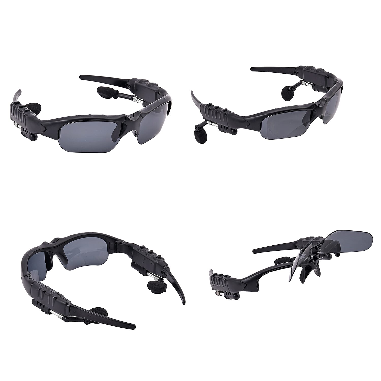 Wireless Bluetooth MP3 Waterproof & Noise Cancelling Sunglasses (Plays up to 3-4 Hrs) - Black