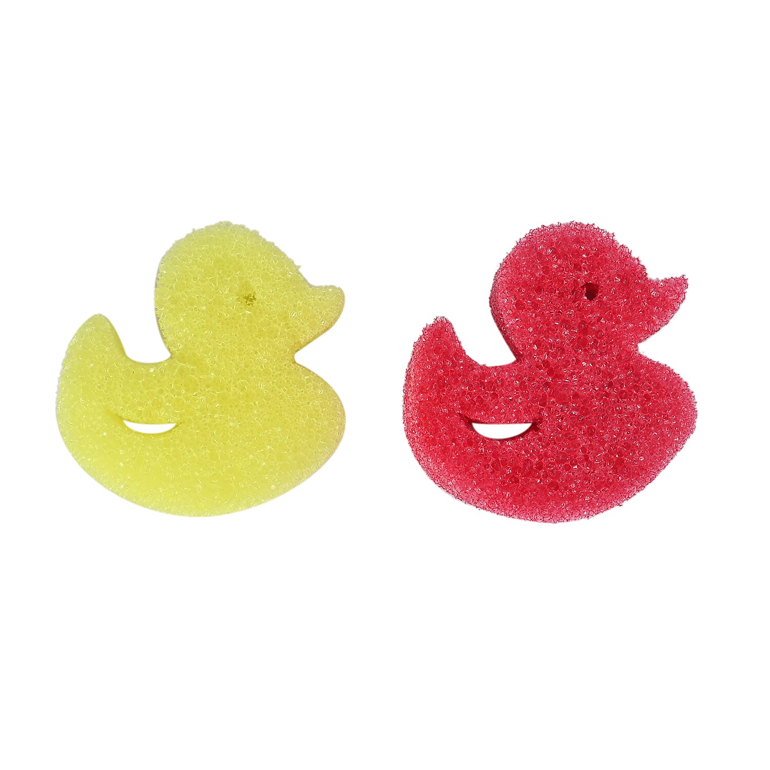 Set of 5 Duck Shaped Scrub Sponge - Red & Yellow