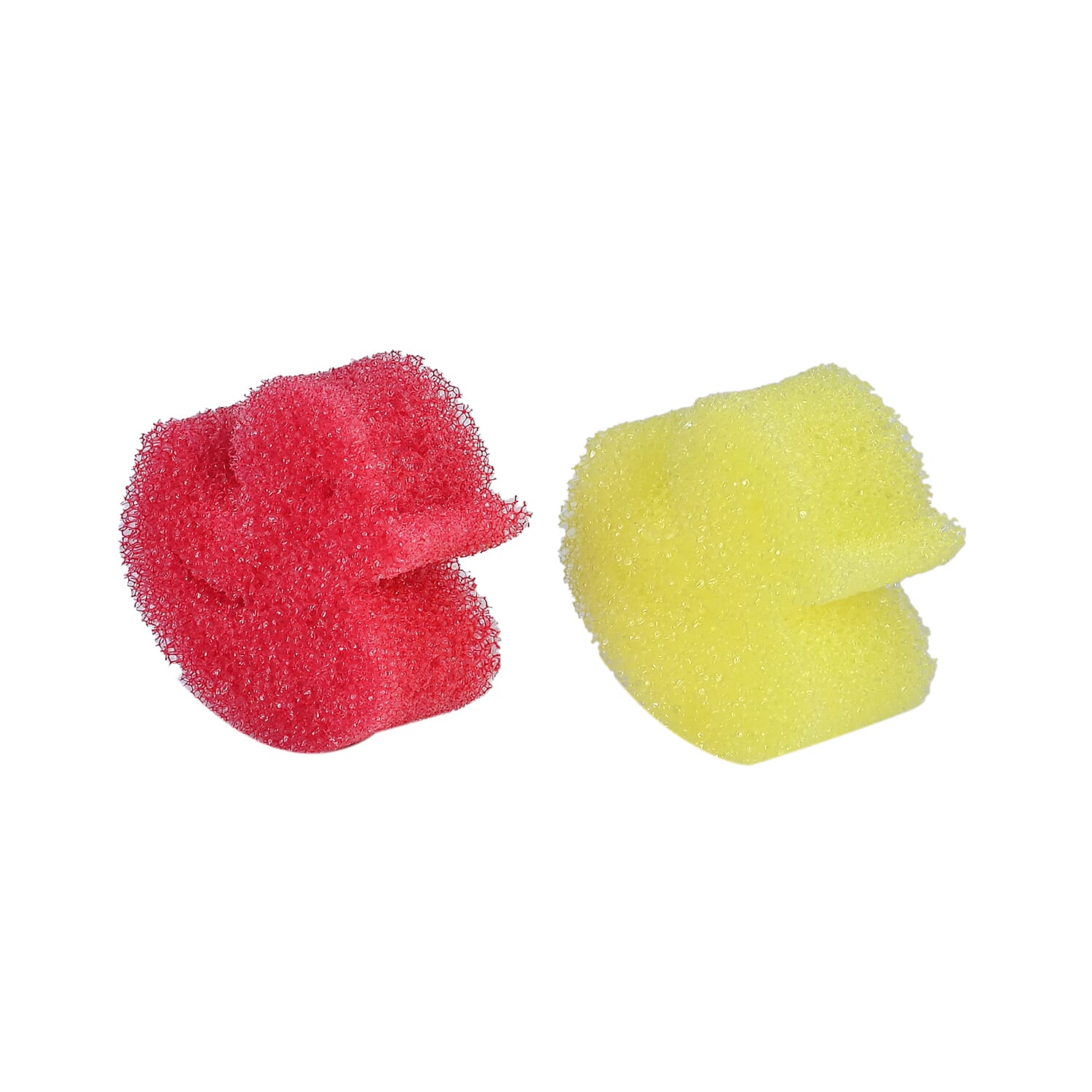 Set of 5 Duck Shaped Scrub Sponge - Red & Yellow