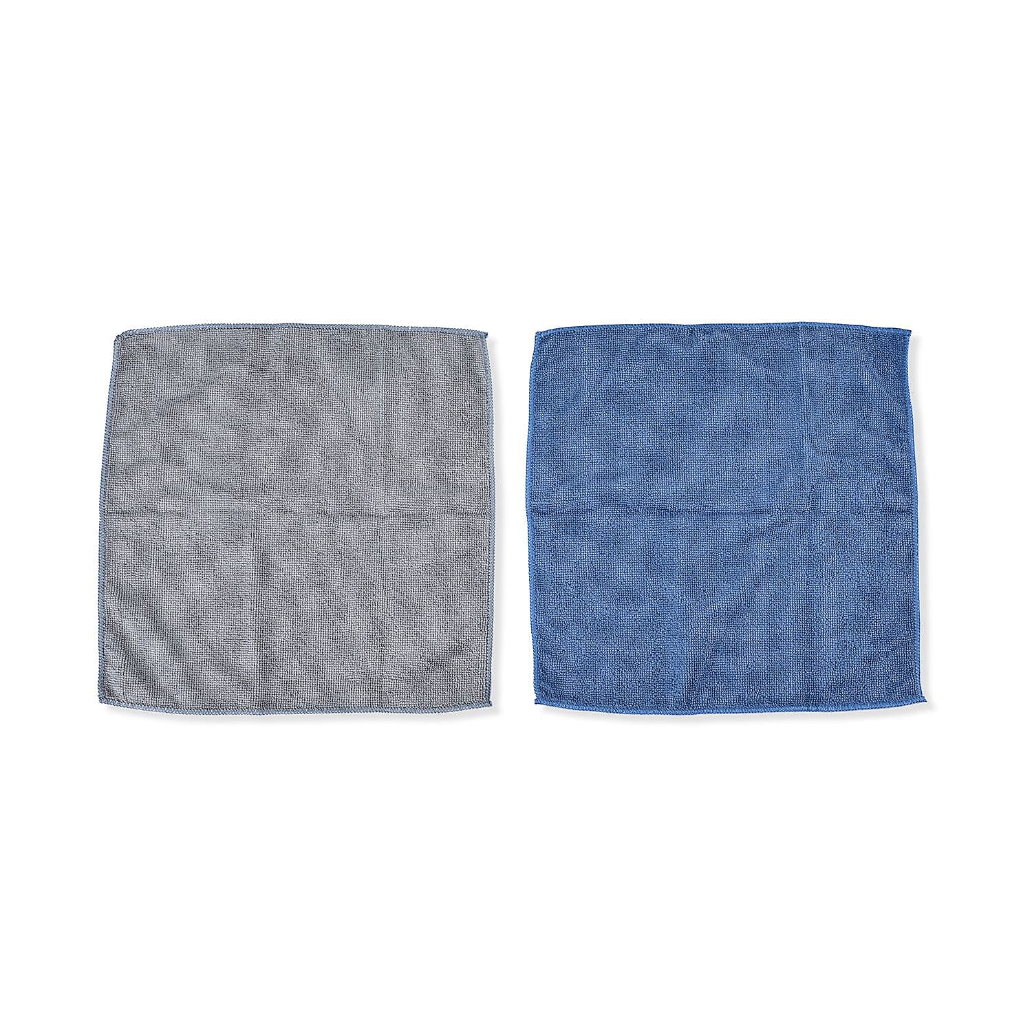 Set of 22 - Magic Sponge Eraser with Microfibre Cleaning Towel (12Pcs Sponge Erazer-10Pcs Towel) - Light Grey & Light Blue