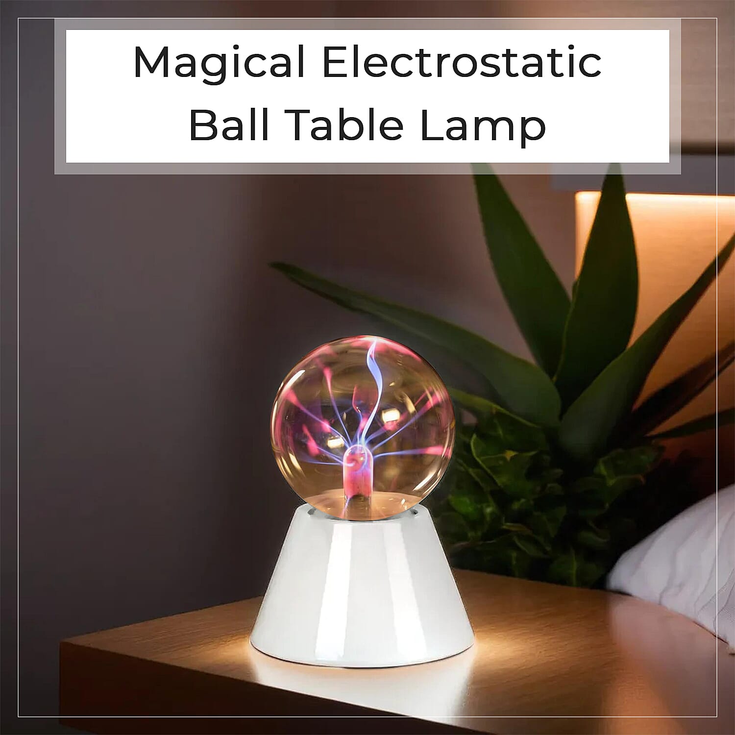 Magical Electrostatic Ball Table Lamp (Battery - 1.5Vx4 AAA (Not Inc.) - White