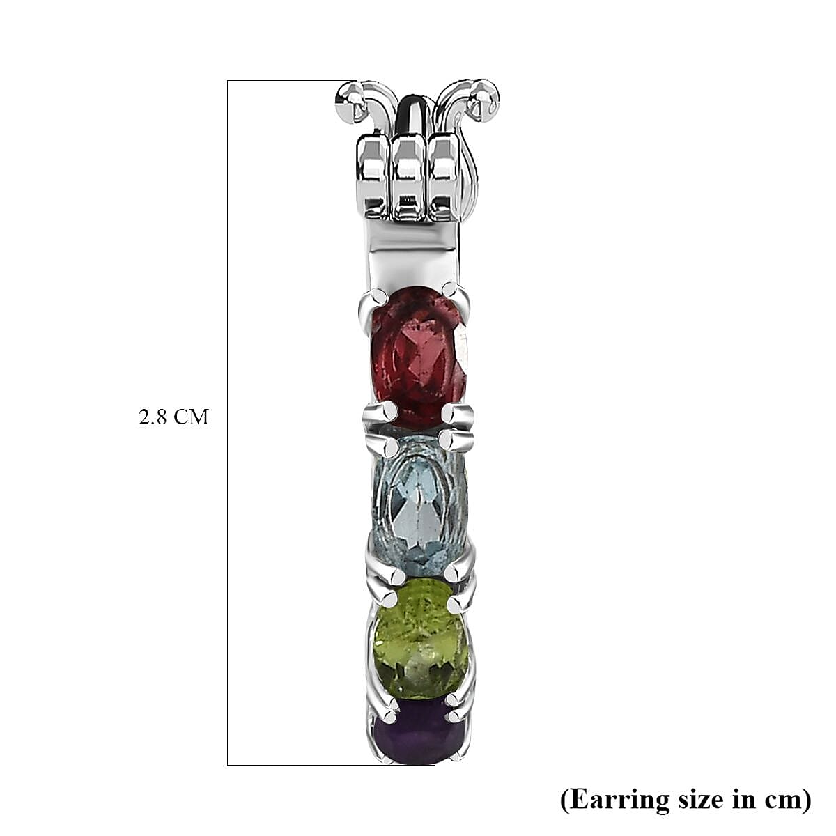 Multi Gemstone Hoop Earrings 5.90 Ct