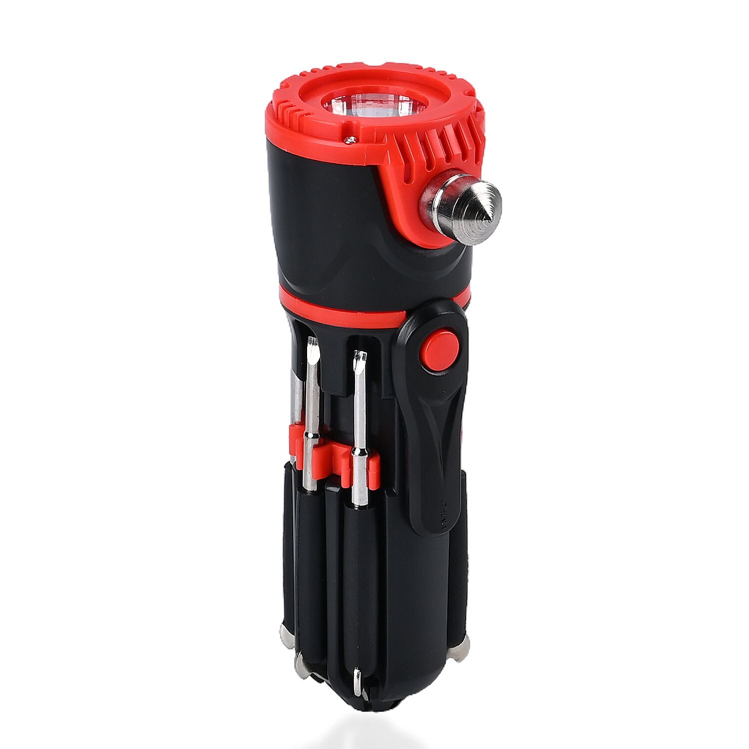 12 in 1 Multifunctional Flashlight ( Inc. 1 LED Light, Taillight, Seat Belt Cutter, 7 Screwdrivers & Many More) 3xAAA Battery (Not Inc.)