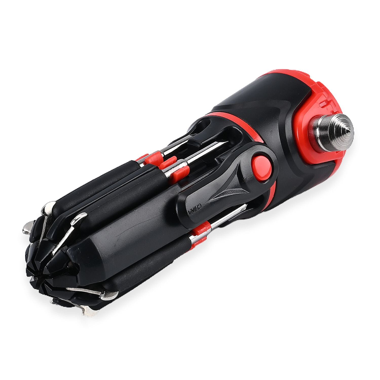 12 in 1 Multifunctional Flashlight ( Inc. 1 LED Light, Taillight, Seat Belt Cutter, 7 Screwdrivers - Many More) 3xAAA Battery (Not Inc.)