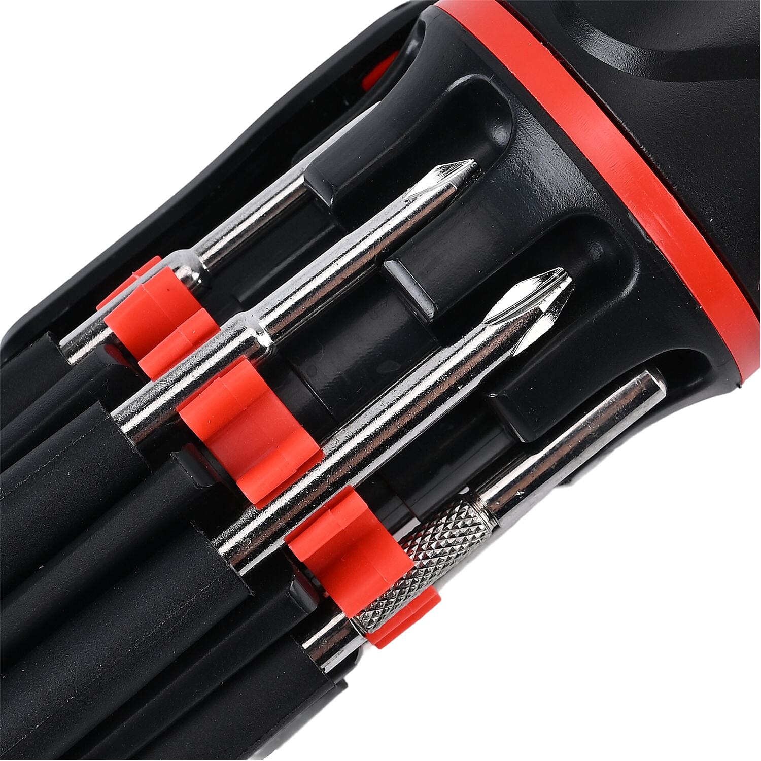 12 in 1 Multifunctional Flashlight ( Inc. 1 LED Light, Taillight, Seat Belt Cutter, 7 Screwdrivers - Many More) 3xAAA Battery (Not Inc.)