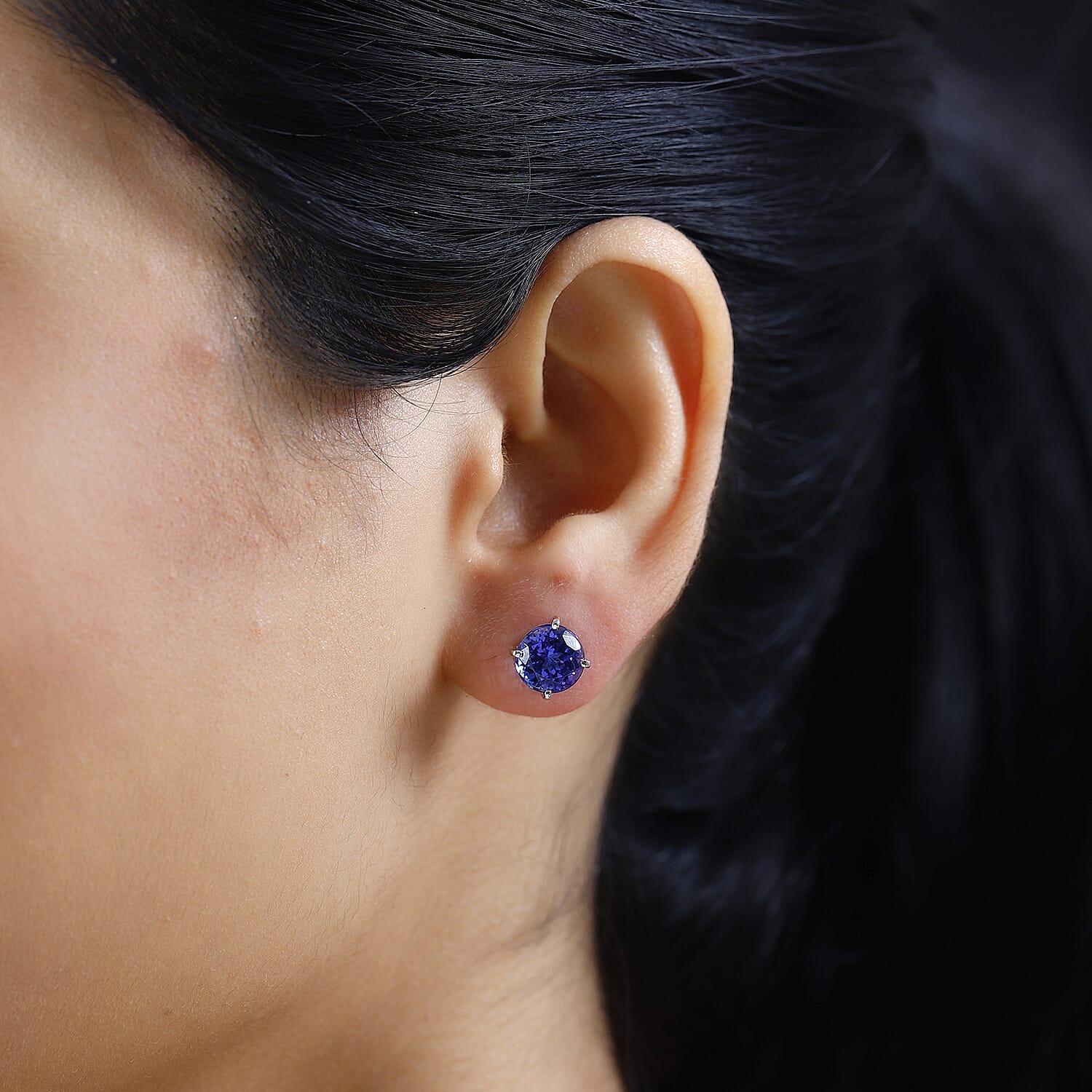 RHAPSODY 950 Platinum AAAA Tanzanite Solitaire Stud Screw Back Earrings 5.01 Ct