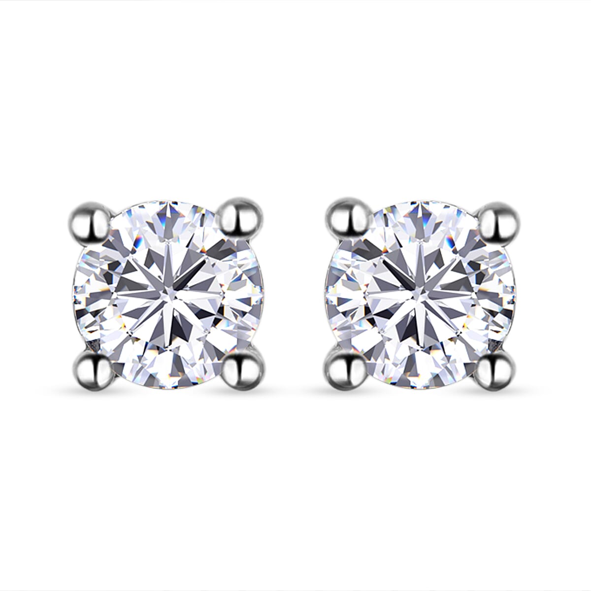 Luxuriant Diamond - 950 Platinum Lab Grown IGI Certified Diamond (VS-EF) Stud Earrings 1.04 Ct