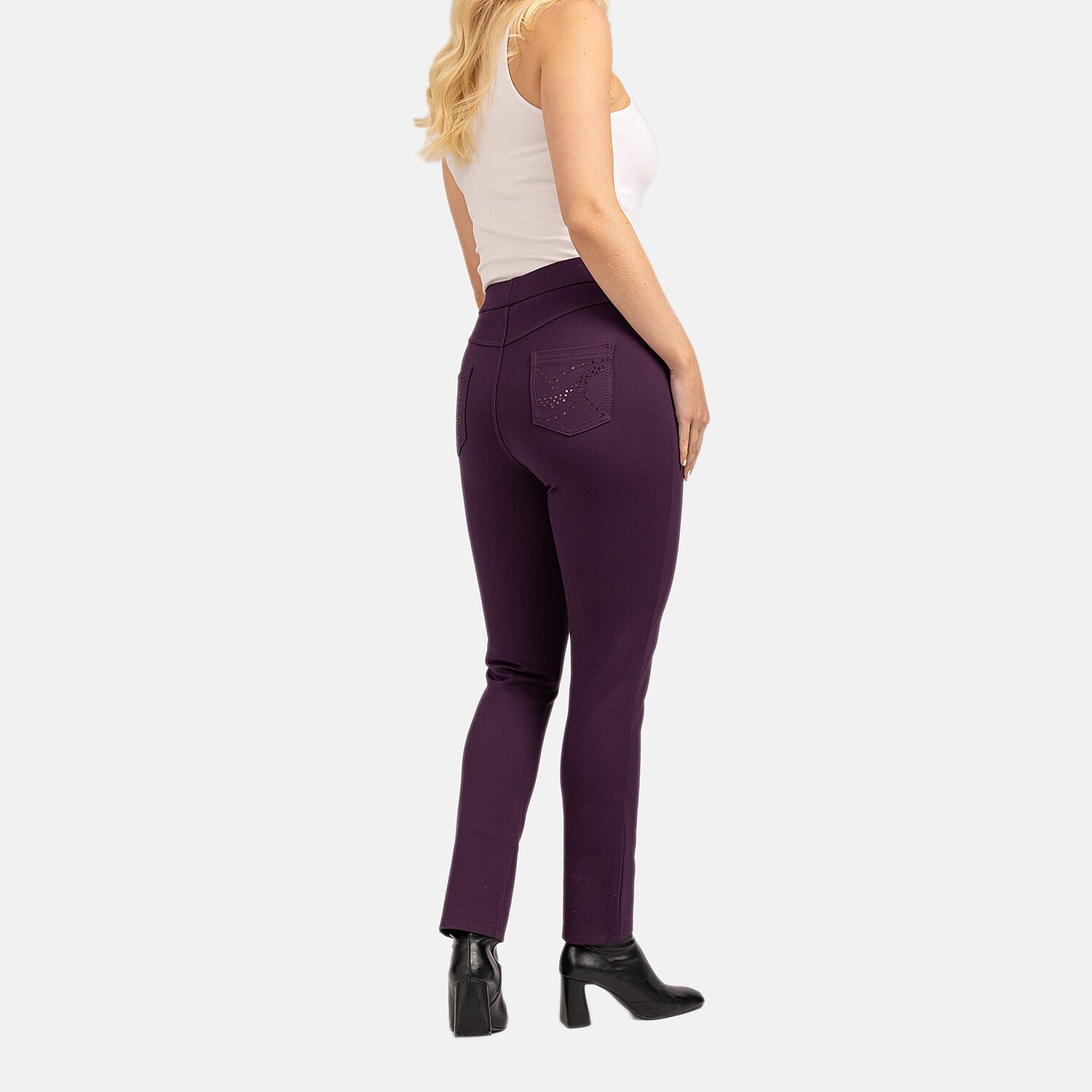 Mudflower Ponte Trousers (Size 16) - Purple