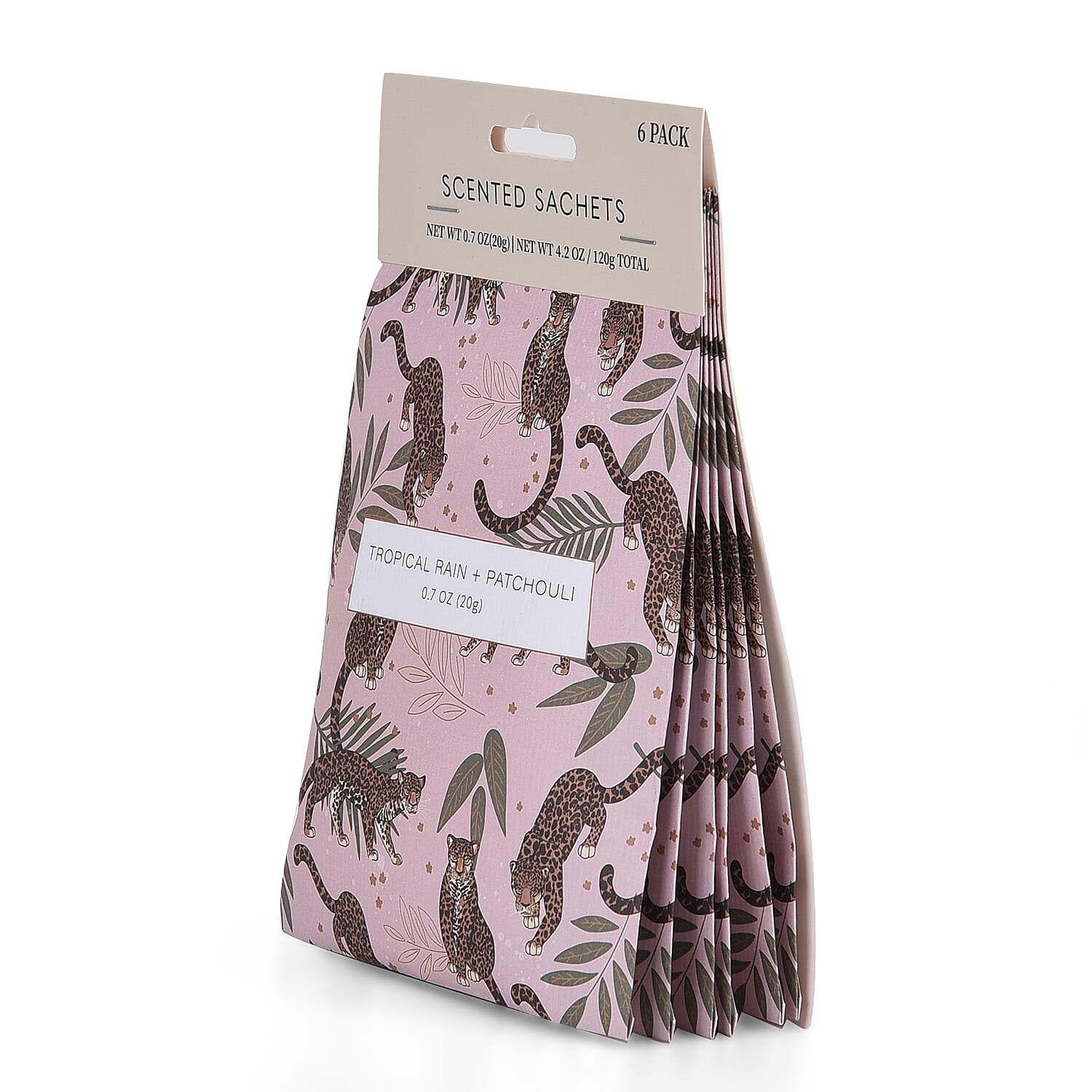 Set of 6 Scented Sachets - Tropical Rain & Patchouli