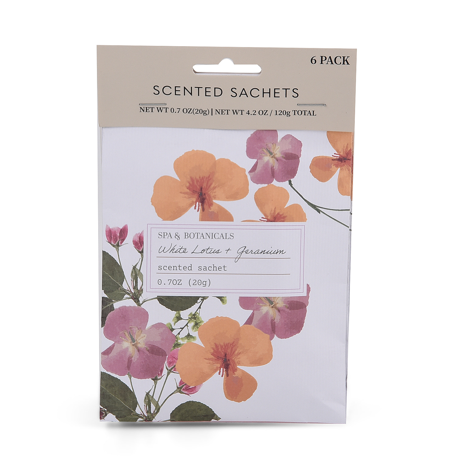 Scented Drawer Liners - White Lotus & Geranium - 6 Sachets