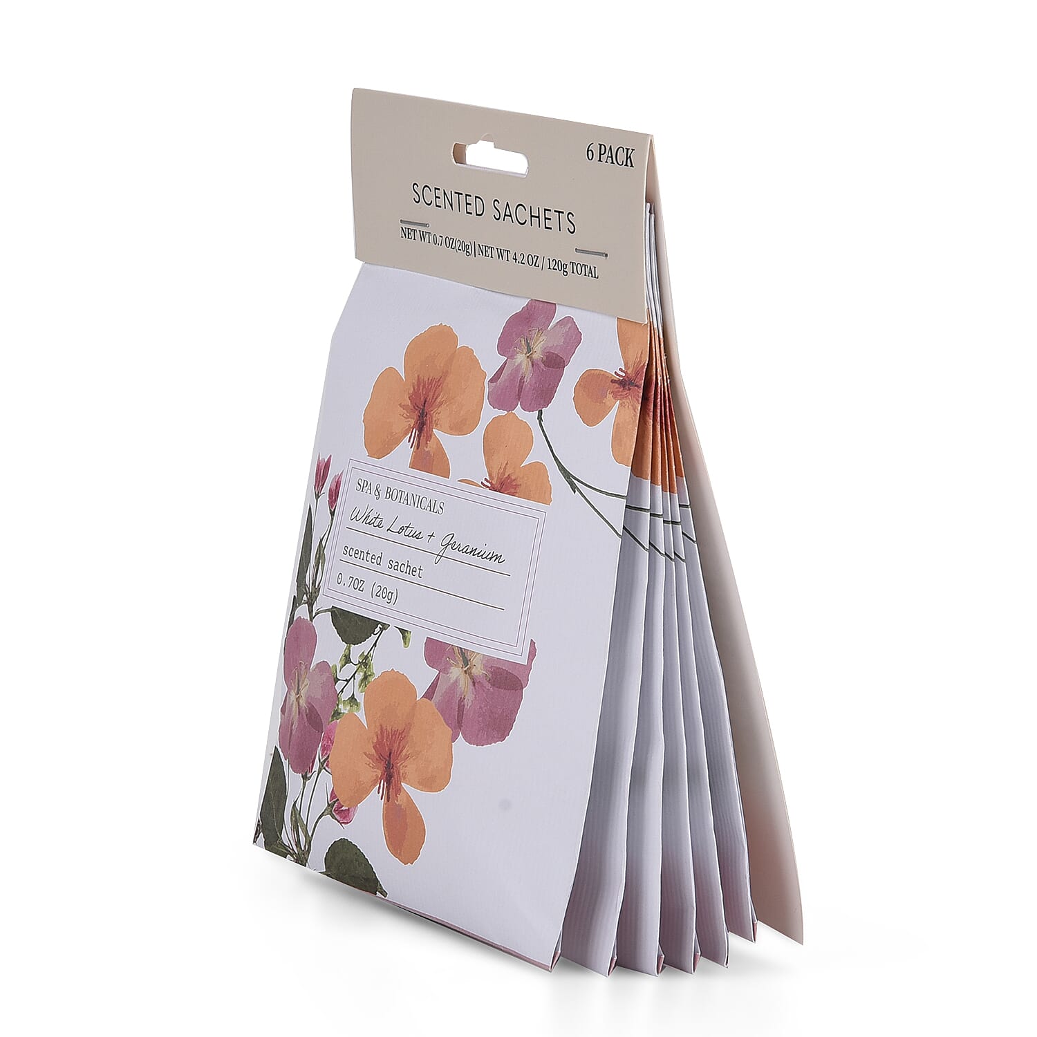 Scented Drawer Liners - White Lotus & Geranium - 6 Sachets