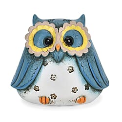 Cute Decorative Owl Figurine Money Bank - Blue