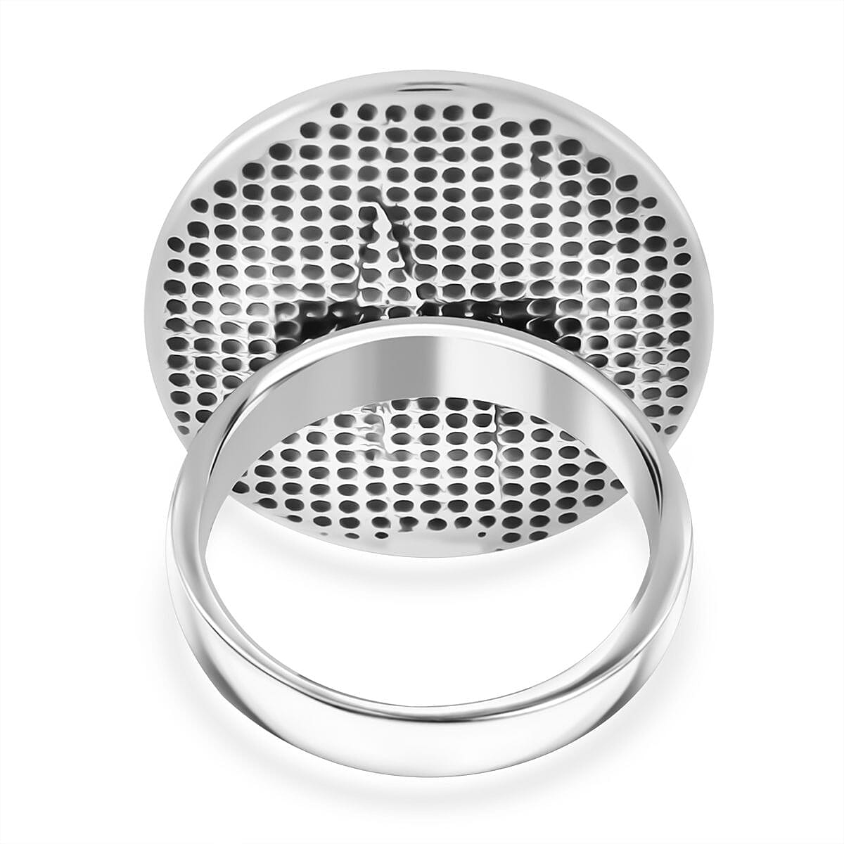 Abalone Shell Oval Shape Ring with Oxidized