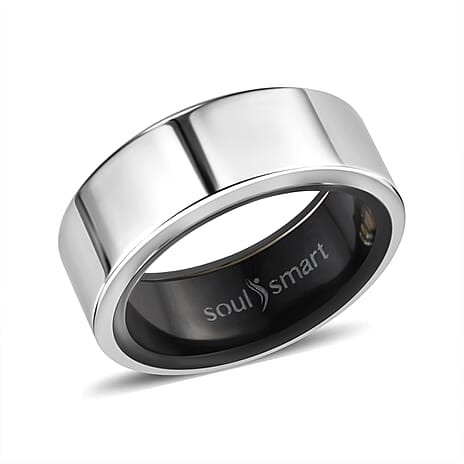 SoulSmart Unisex Smart Ring with Multifunctional (Heart Rate Body Temperature Sleep Monitoring Step Recording Sport) Features - Silver