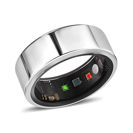 SoulSmart Unisex Smart Ring with Multifunctional Features (Heart Rate, Sleep Monitoring, Step Recording, Sport) - Silver
