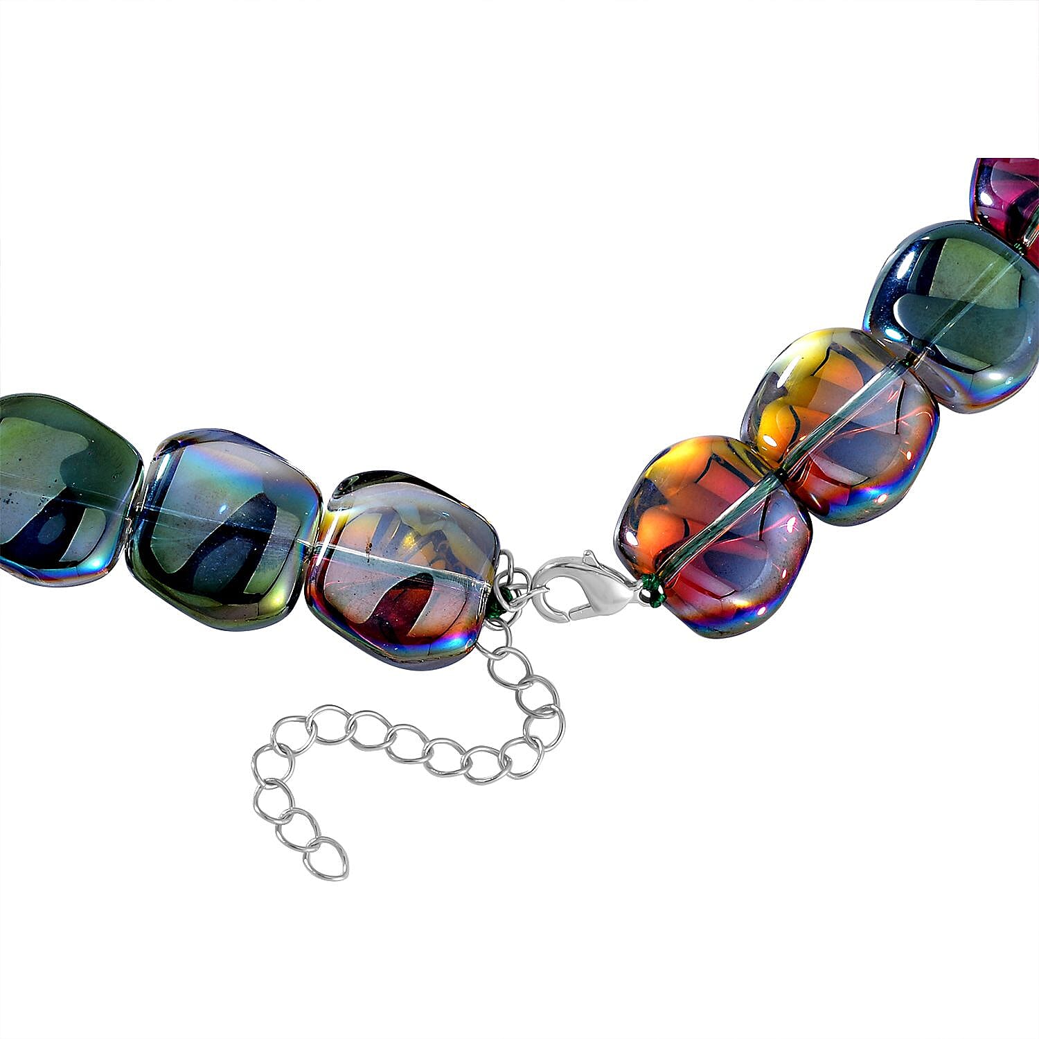 Close Out Deal - Multi Colour Austrian Crystal Necklace (Size - 20-2 Ext) in Silver Tone