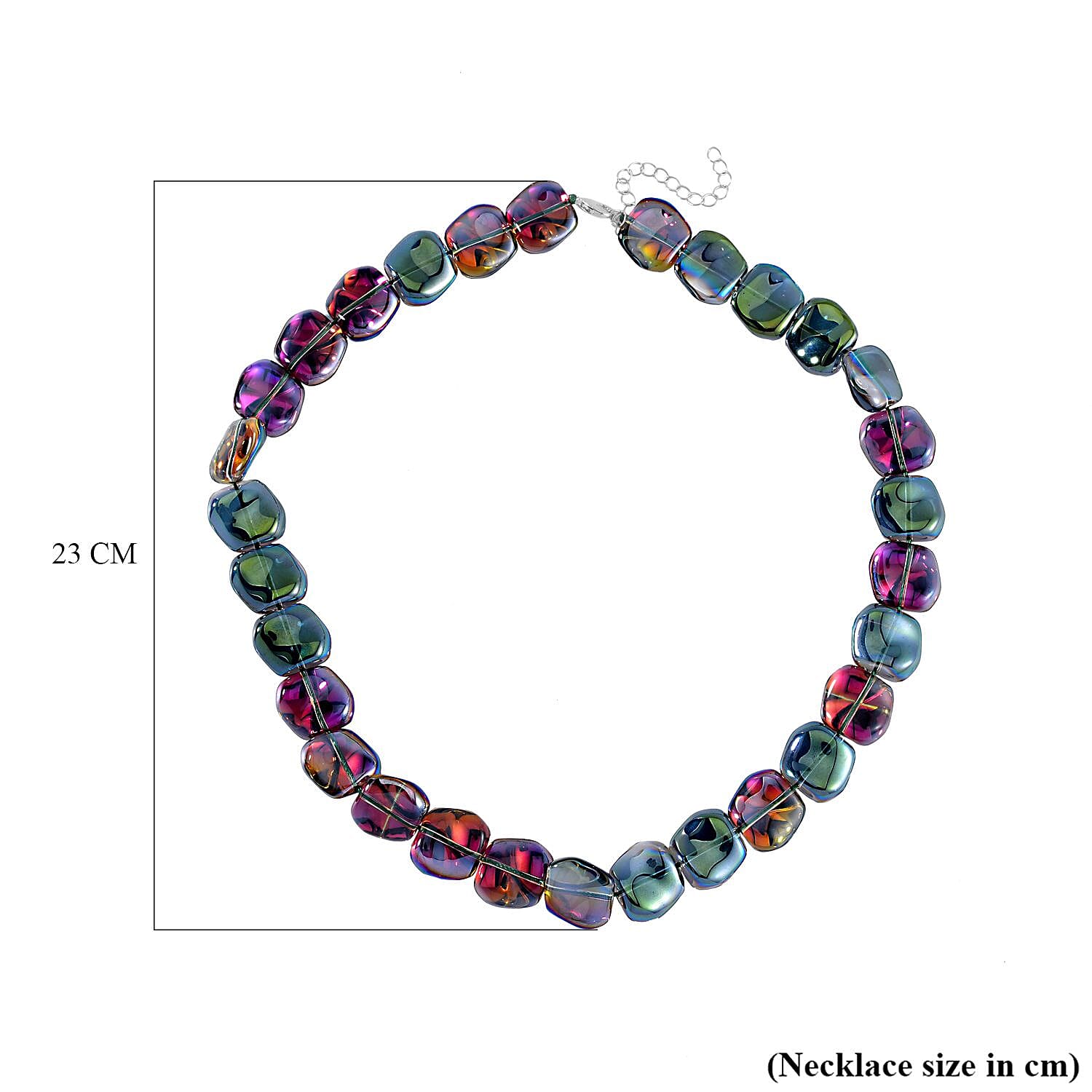 Close Out Deal - Multi Colour Austrian Crystal Necklace (Size - 20-2 Ext) in Silver Tone