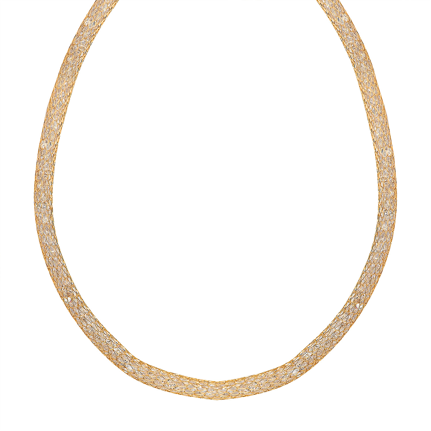 Maestro Collection - 9K Yellow Gold Cubic Zirconia Crochet Necklace (Size - 20)
