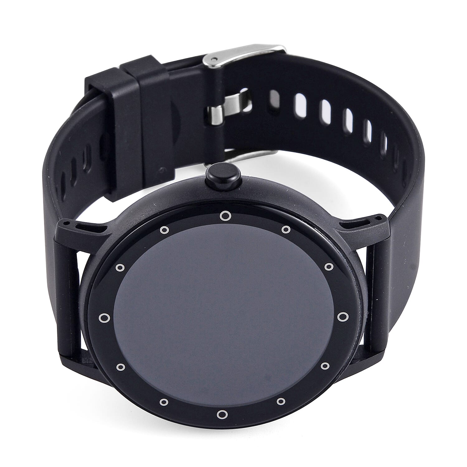 Watch Plus Smart Watch With Black Literal Dial and Black Silicone Strap