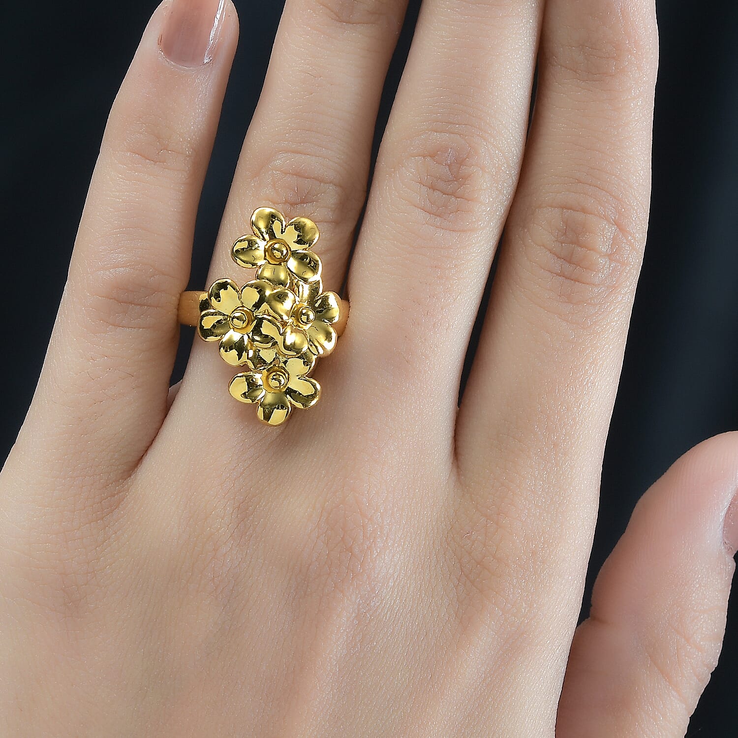 Designer Inspiration - Limited Edition - 18K Yellow Gold Floral Design ring