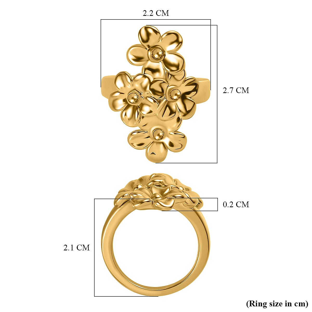 Designer Inspiration - Limited Edition - 18K Yellow Gold Floral Design ring