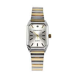 The Diamond & Co. Ladies Watch with Genuine Diamond with Blue Square Dial with in Two Tone