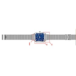 The Diamond & Co. Ladies Watch with Genuine Diamond with Blue Square Dial with in Two Tone