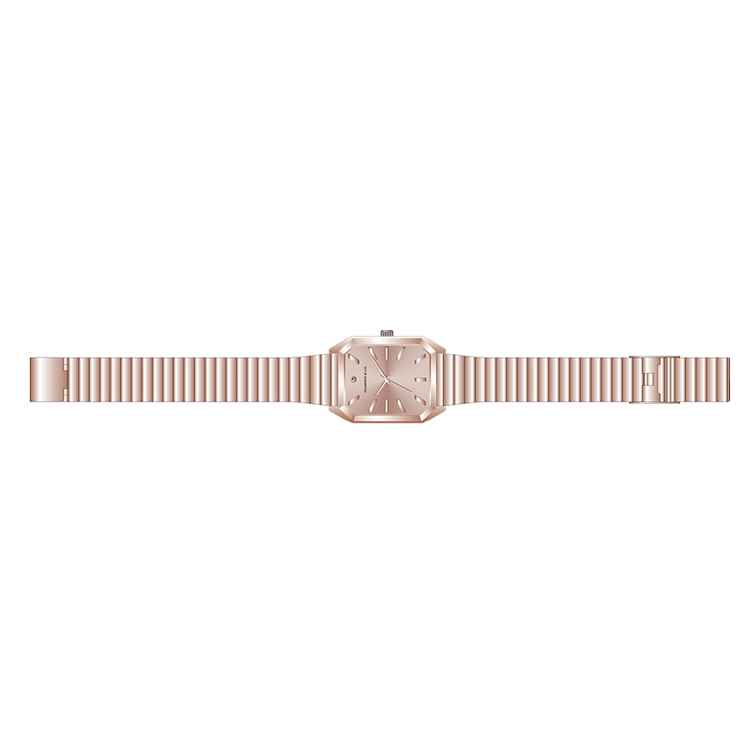 The Diamond & Co. Ladies Watch with Genuine Diamond with Rose Gold Square Dial