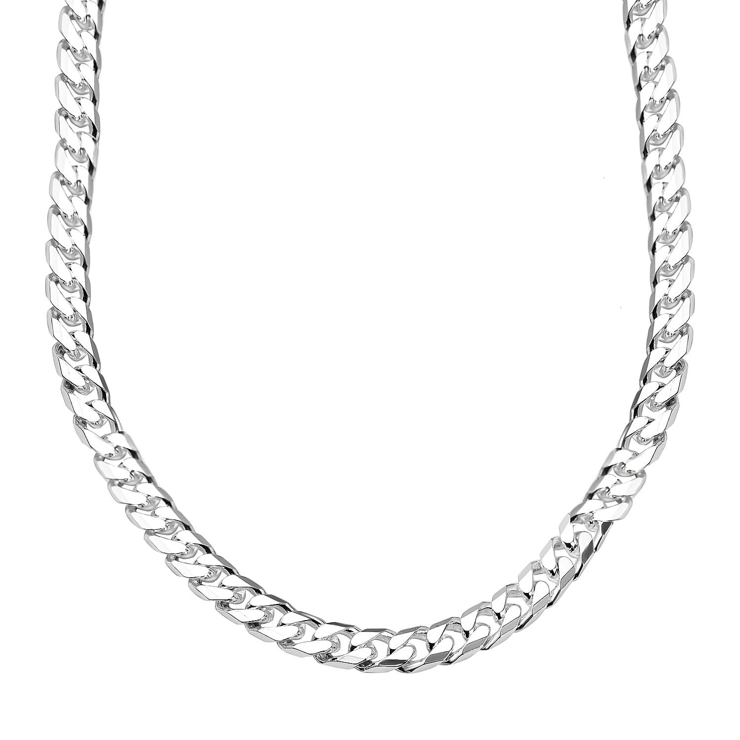 Hatton Garden Closeout Deal - Sterling Silver Curb Necklace (Size - 20) with Lobster Clasp