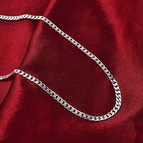 Hatton Garden Closeout Deal - Sterling Silver Curb Necklace (Size - 20) with Lobster Clasp
