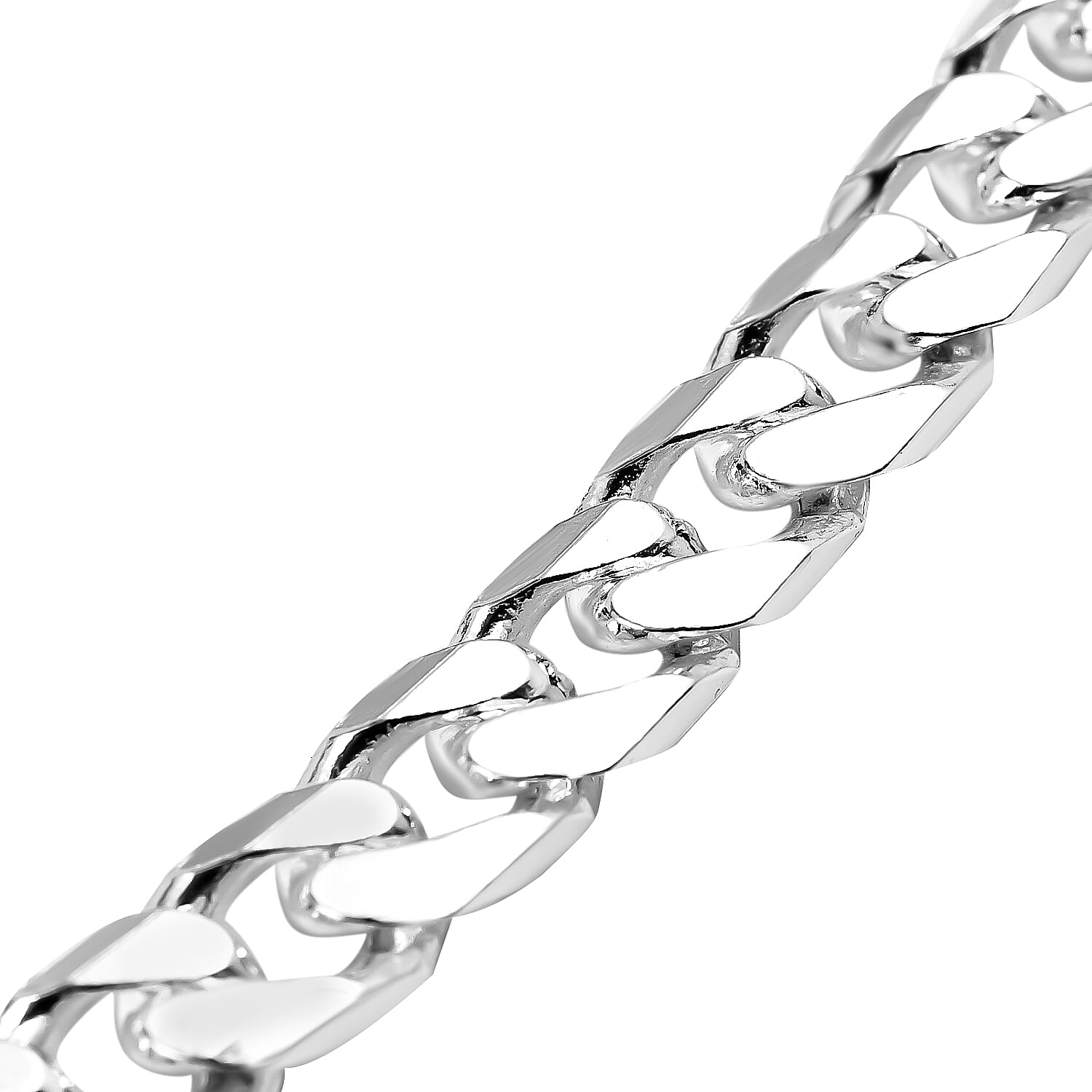 Hatton Garden Closeout Deal - Sterling Silver Curb Necklace (Size - 20) with Lobster Clasp