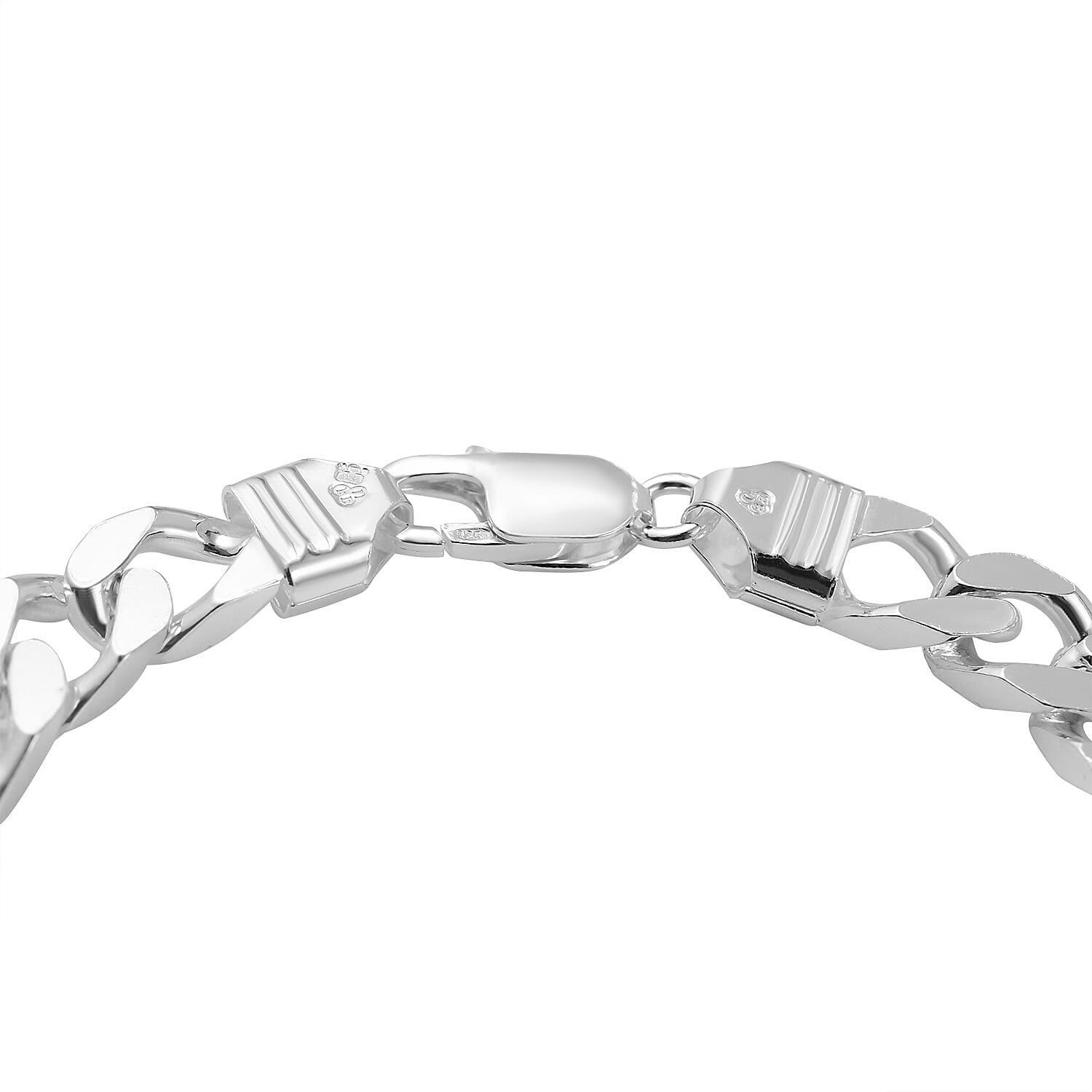Italian Close Out - Sterling Silver Curb Bracelet (Size - 8),  Silver Wt. 30.0 Gms