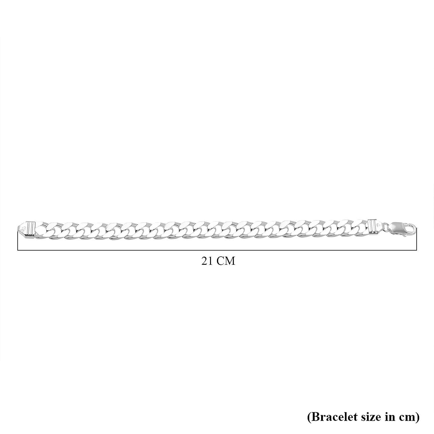 Italian Close Out - Sterling Silver Curb Bracelet (Size - 8),  Silver Wt. 30.0 Gms