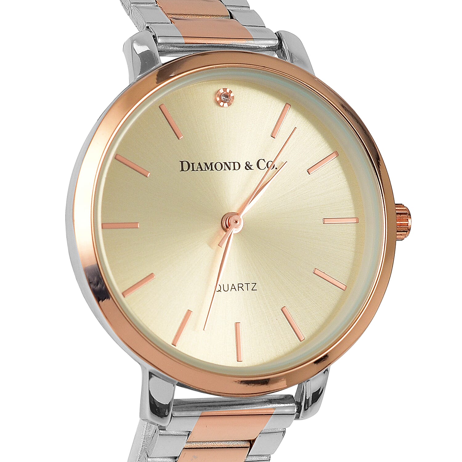 The Diamond & Co. Ladies Watch with Genuine Diamond Rose Gold Dial