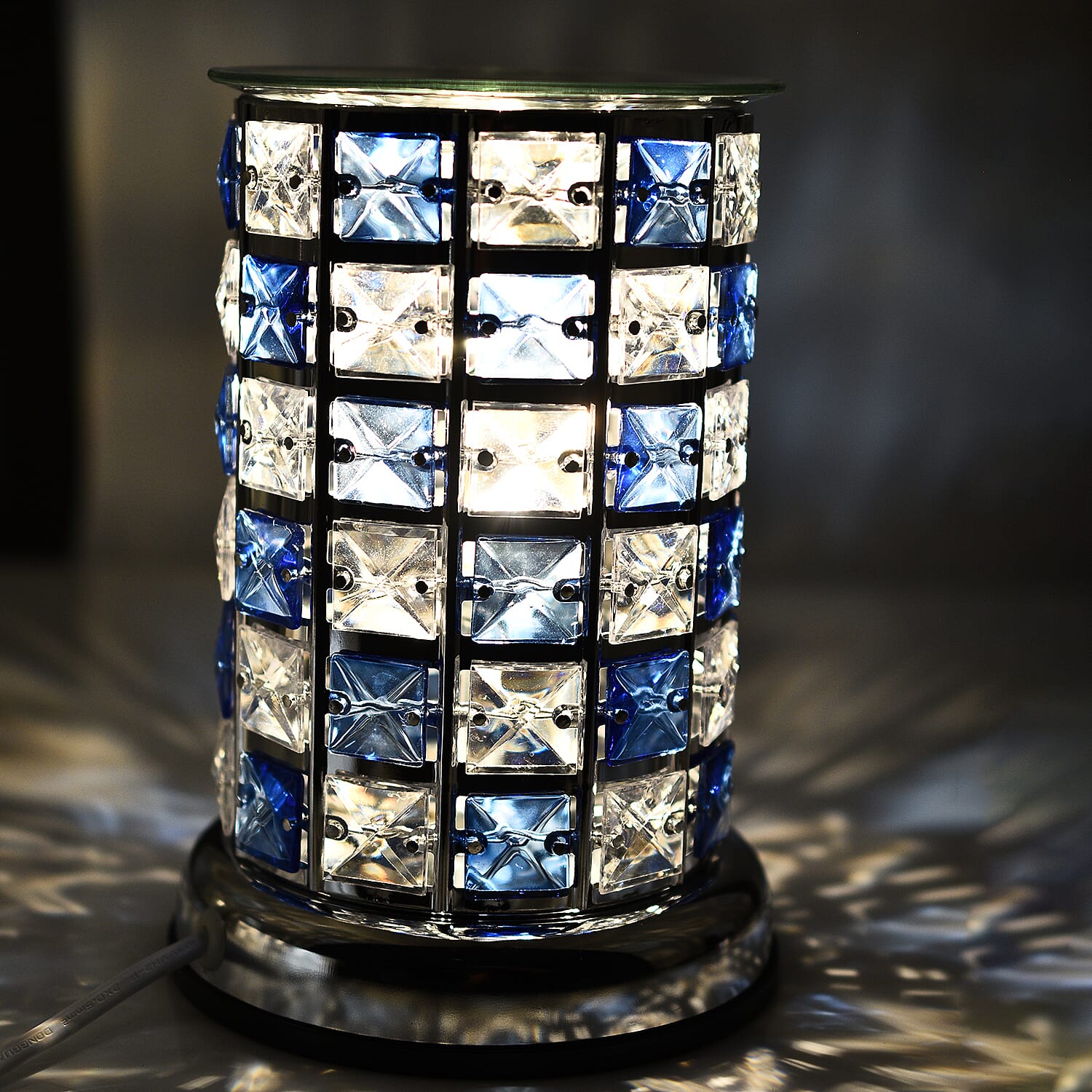 Desire Aroma Lamp Diffuser (Size 19x12x12 cm) - Blue & Clear