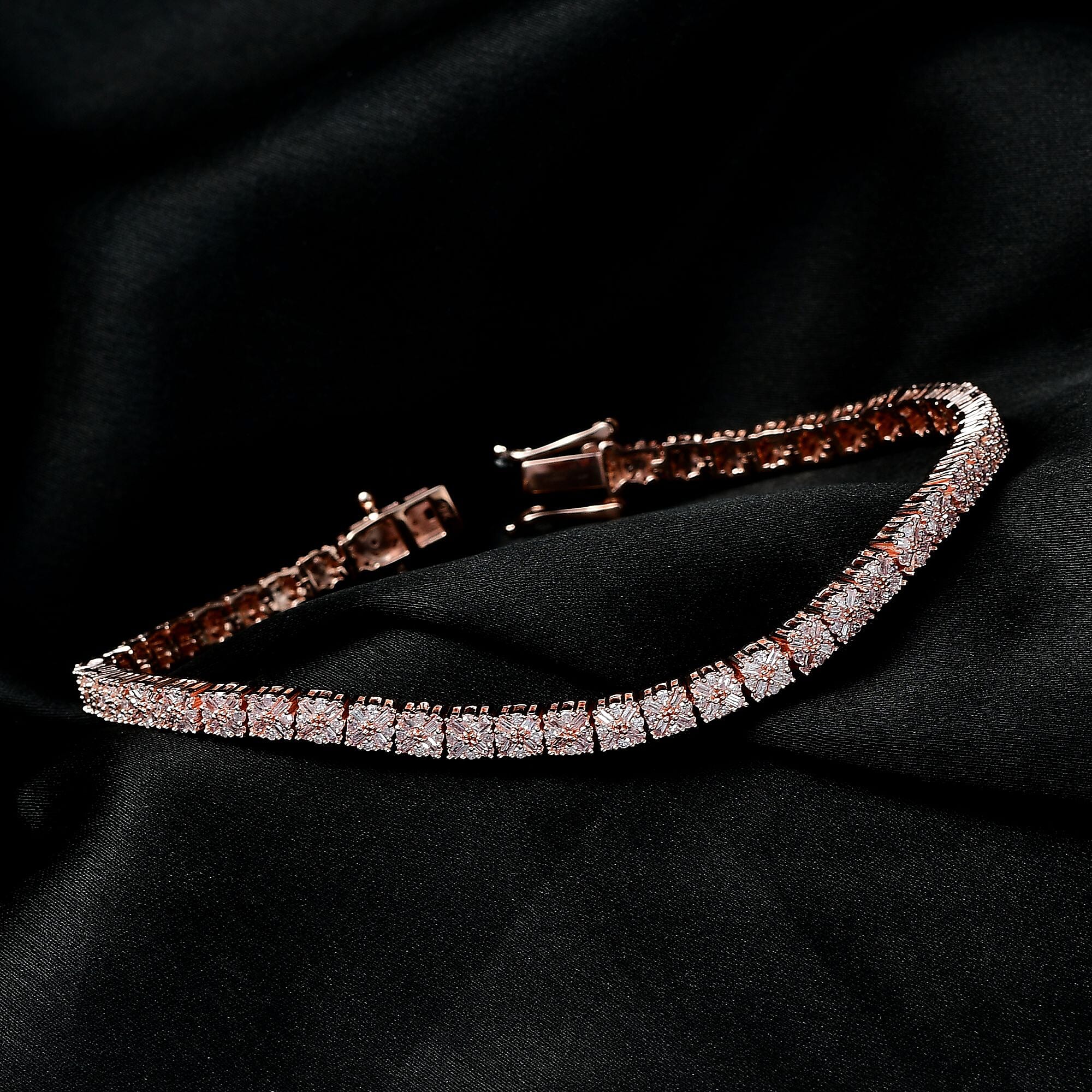 Limited Edition- 9K Rose Gold SGL Certified Natural Pink Diamond Tennis Bracelet (Size - 7.5) 2.11 Ct, Gold Wt. 11.73 Gms