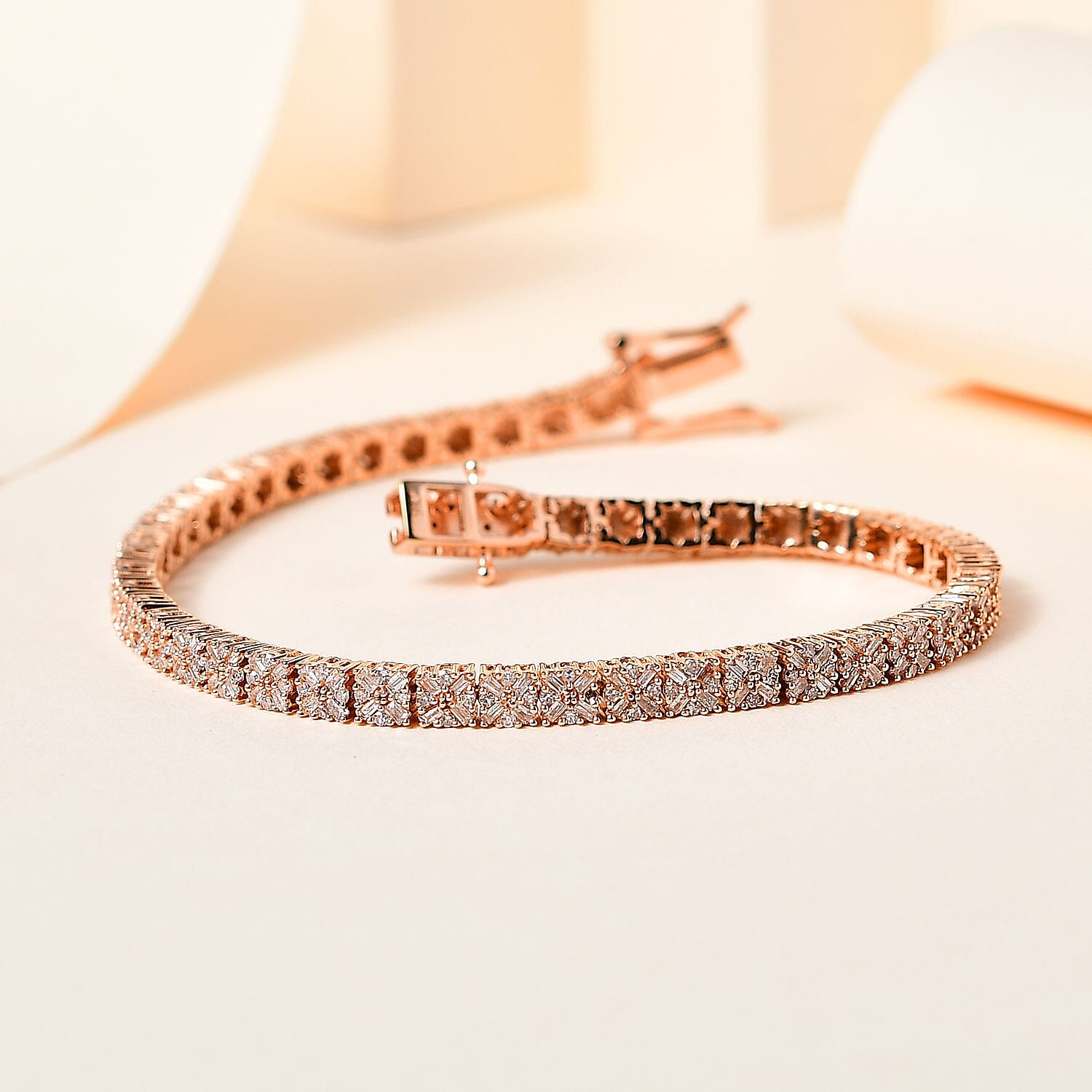 Limited Edition- 9K Rose Gold SGL Certified Natural Pink Diamond Tennis Bracelet (Size - 7.5) 2.11 Ct, Gold Wt. 11.73 Gms