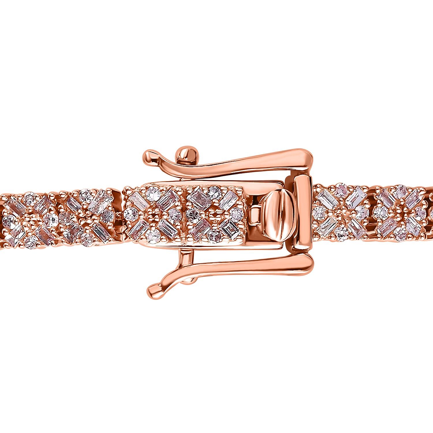 Limited Edition- 9K Rose Gold SGL Certified Natural Pink Diamond Tennis Bracelet (Size - 7.5) 2.11 Ct, Gold Wt. 11.73 Gms
