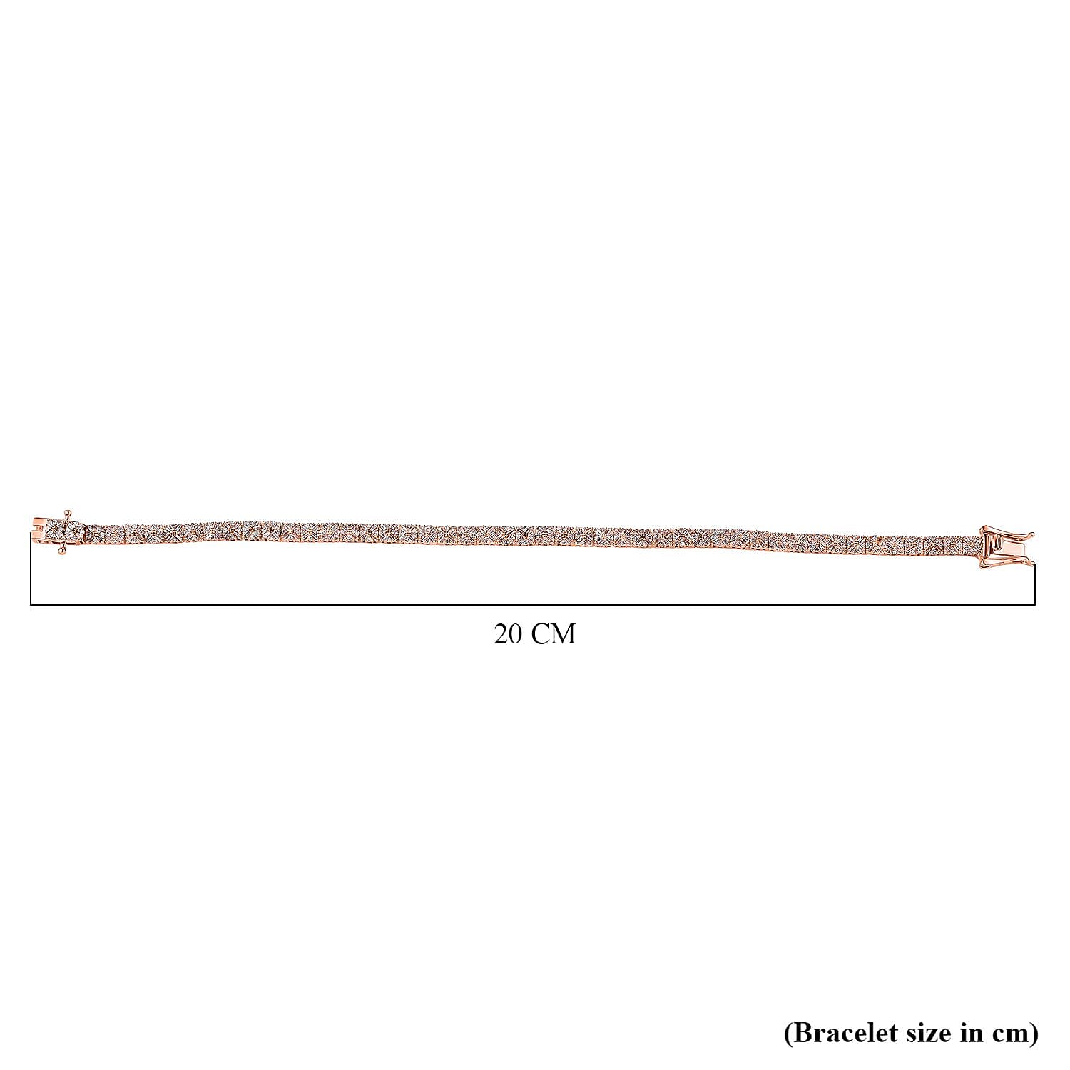 Limited Edition- 9K Rose Gold SGL Certified Natural Pink Diamond Tennis Bracelet (Size - 7.5) 2.11 Ct, Gold Wt. 11.73 Gms