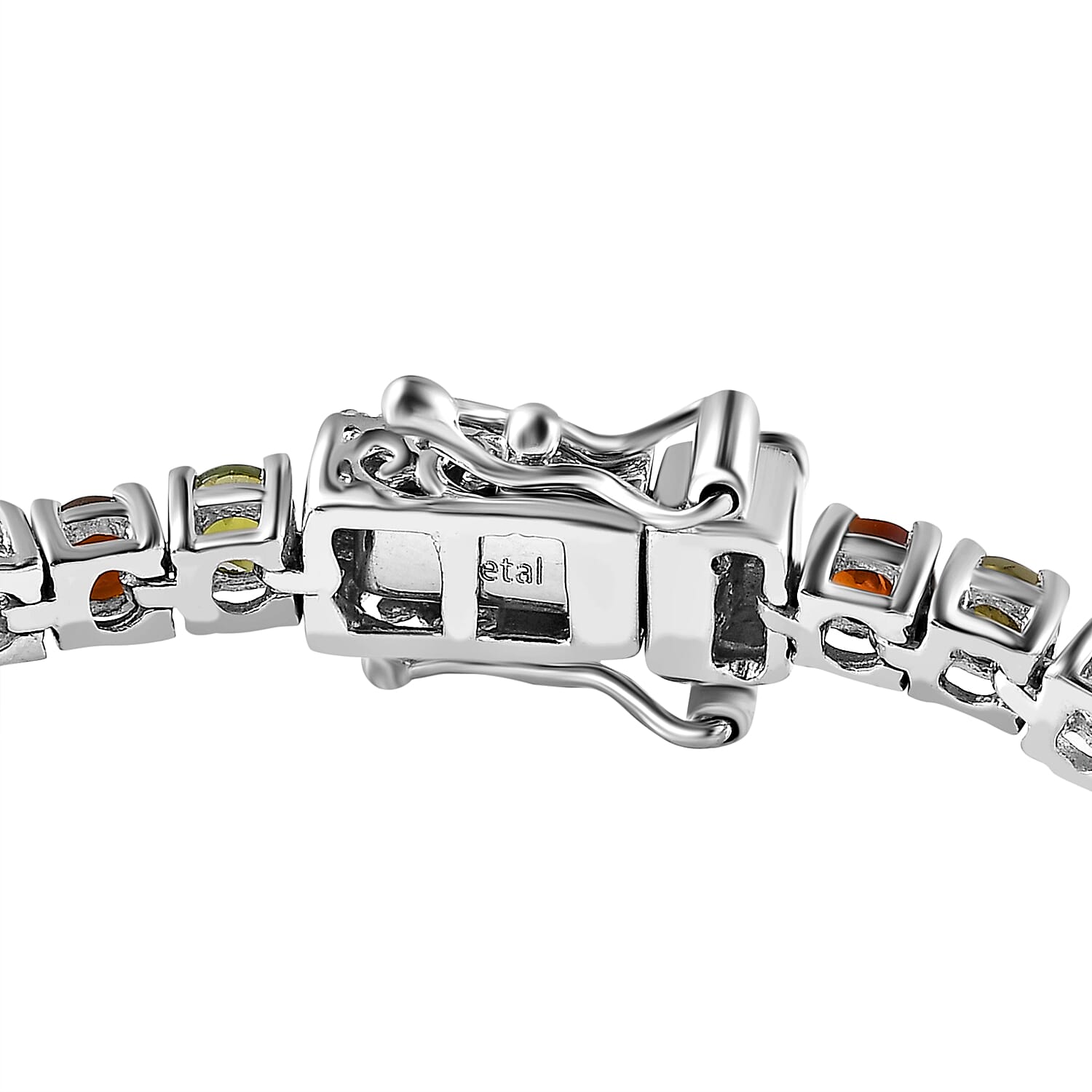 Multi-Tourmaline Tennis Bracelet (Size - 7) in Platinum Overlay Sterling Silver 6.78 Ct, Silver Wt 9.60 GM