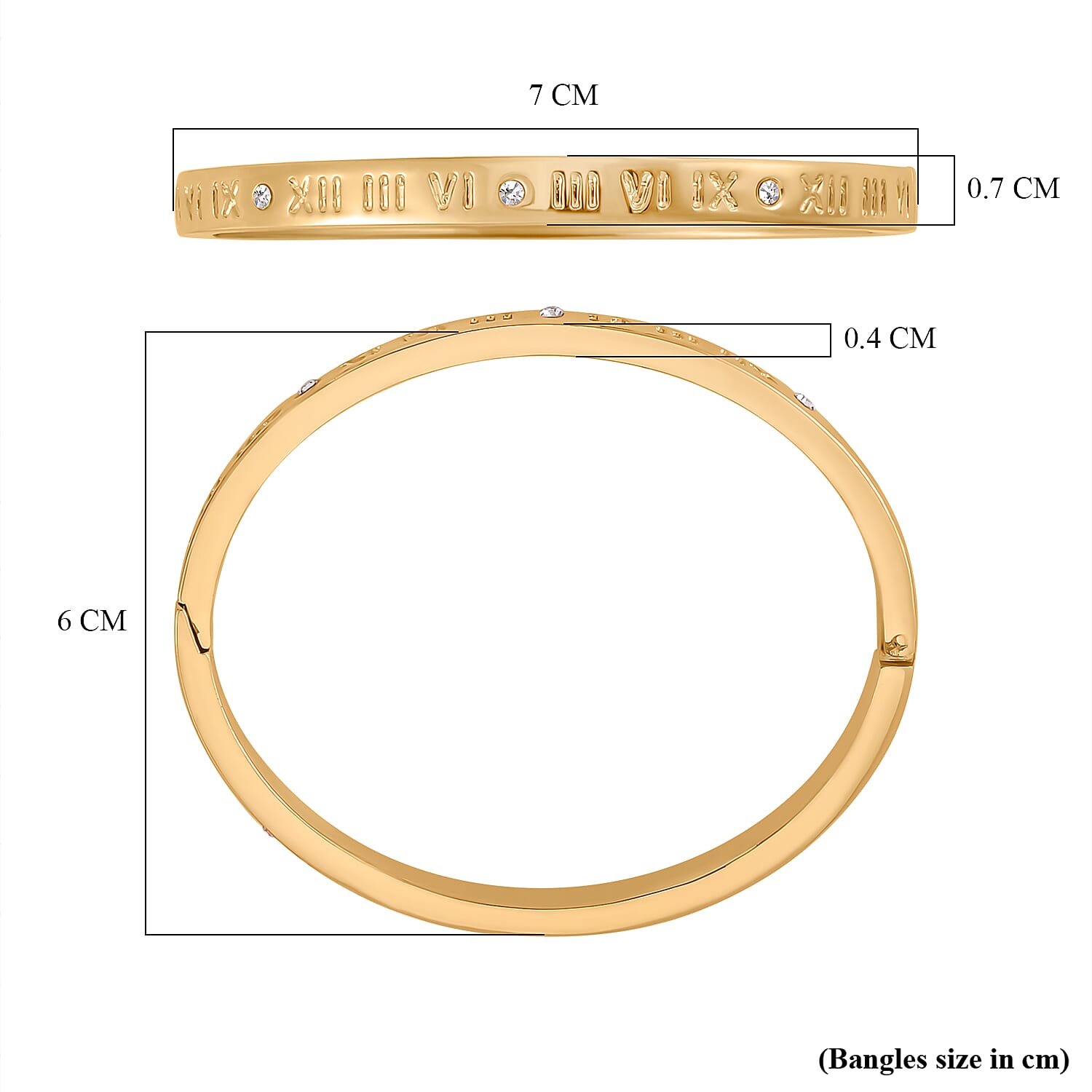 White Crystal Bangle 0.01 ct 0.010 Ct.