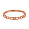 One time Closeout - White Austrian Crystal Bangle (Size 7) in Rose Gold Tone