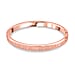 Designer Inspired-White Austrian Crystal Bangle (Size - 7) in Rose Gold Tone