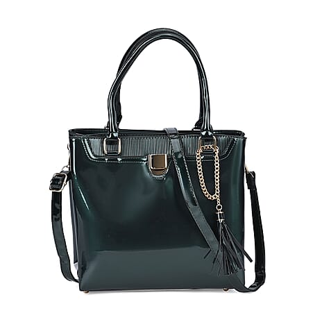 Stylish Patterned Crossbody Bag (Size 30x13x25 cm) - Green