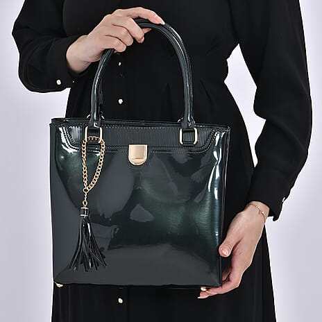 Stylish Patterned Crossbody Bag (Size 30x13x25 cm) - Green