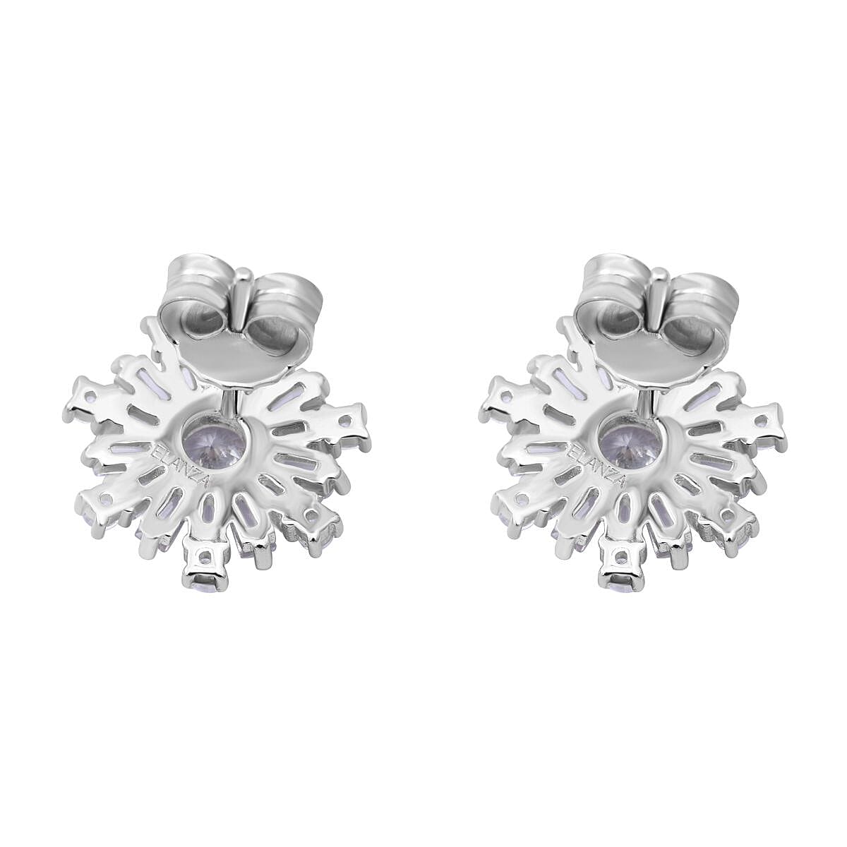 NY Closeout - Cubic Zirconia Earrings in Rhodium Overlay Sterling Silver