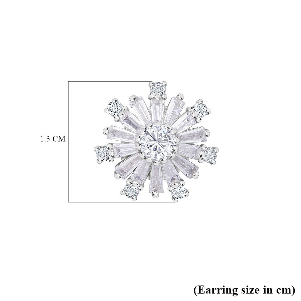 NY Closeout - Cubic Zirconia Earrings in Rhodium Overlay Sterling Silver